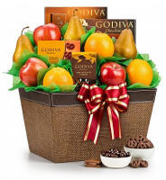 Fresh Fruit & Godiva Chocolate Gift Basket