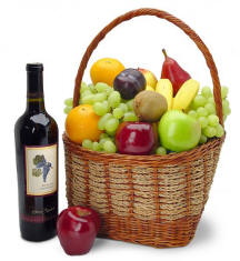 California Wine Gift Basket Fruit