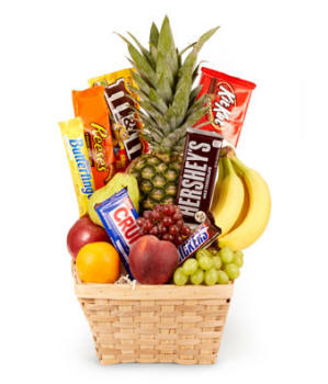 Fairbanks Fruit and Candy Basket With Chocolate Delivered Today