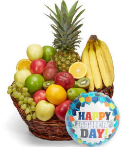 Fathers Day fruit basket and balloon