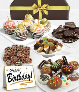 Happy Birthday Chocolate Fruit Gift Tower